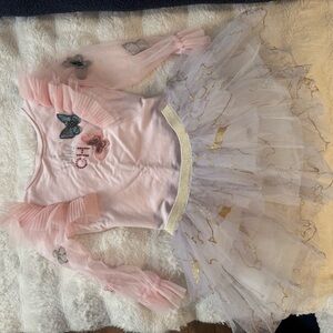 Whimsical Pink and Gold Butterfly Dance Costume